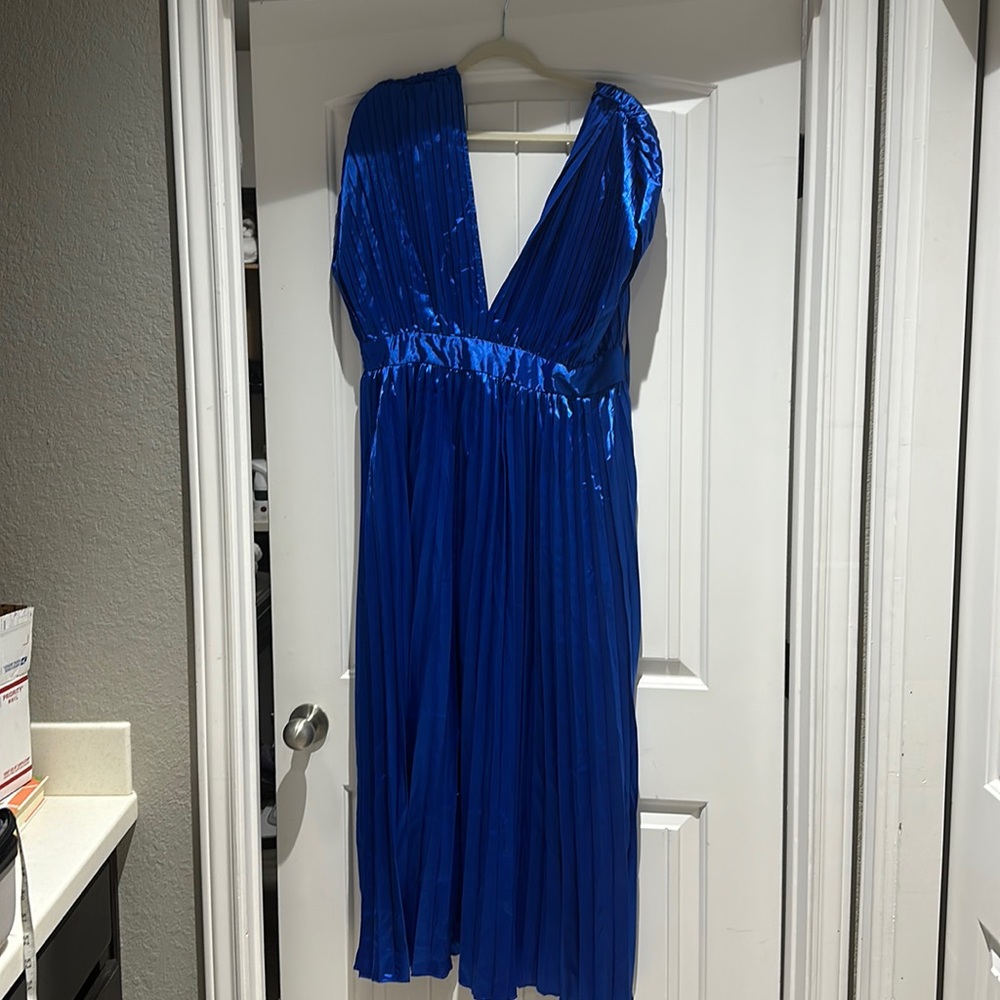 Royal Blue Polyester Dress.